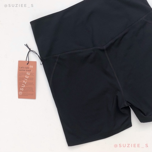 Girlfriend Collective High Rise Run Shorts in Black Large NWT - Picture 7 of 12